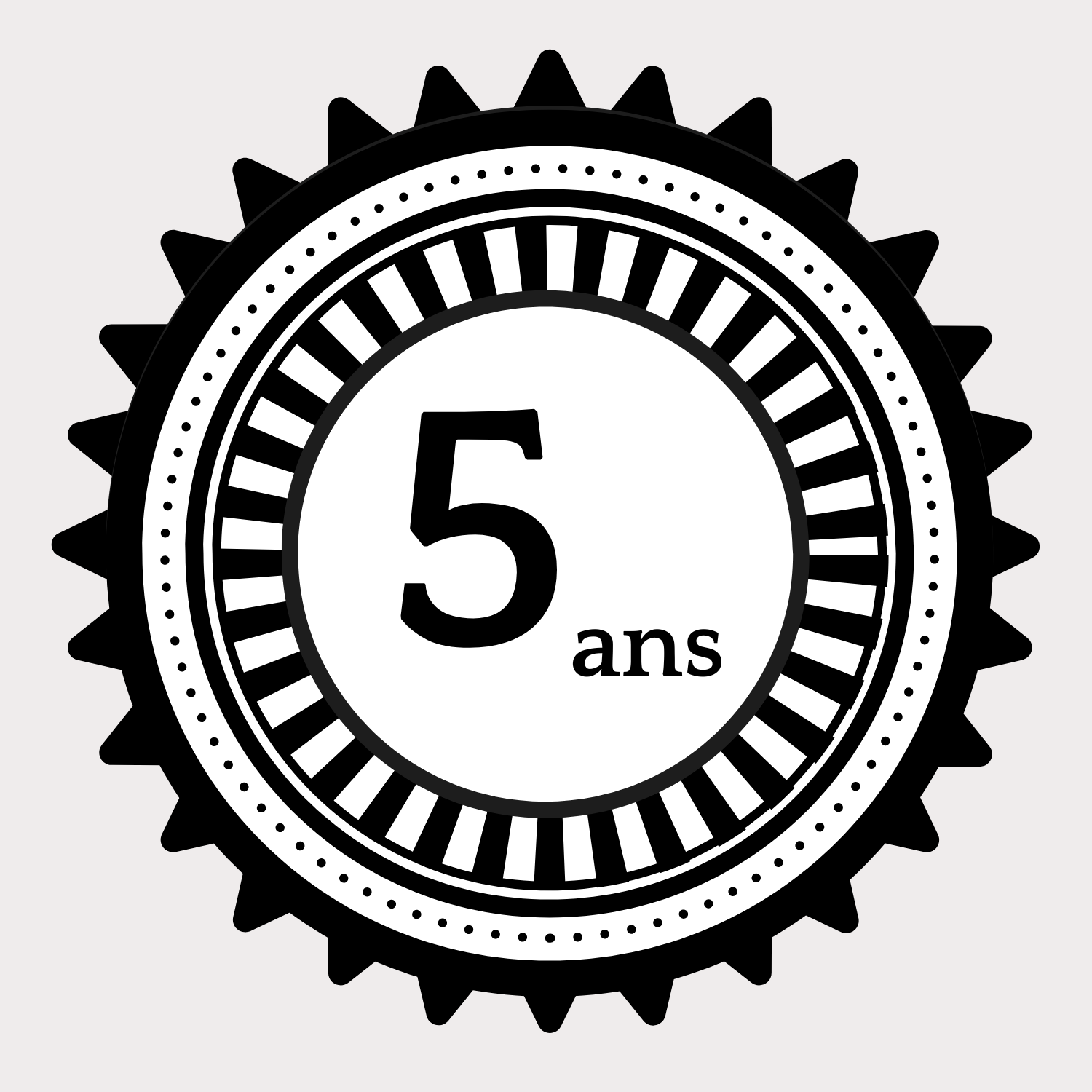 médaille pour les 5 ans de garantie
