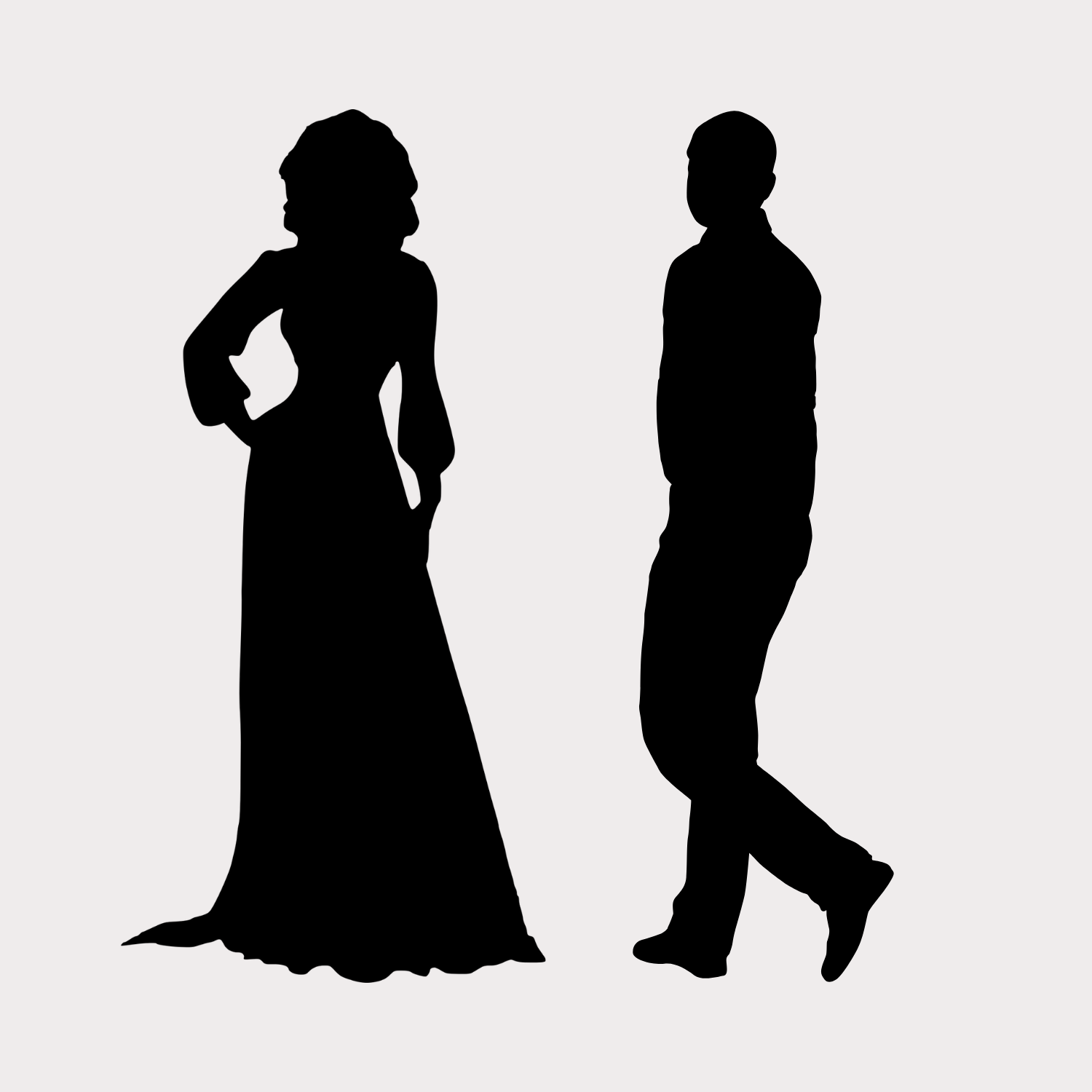 Elegance de la silhouette feminine et masculine